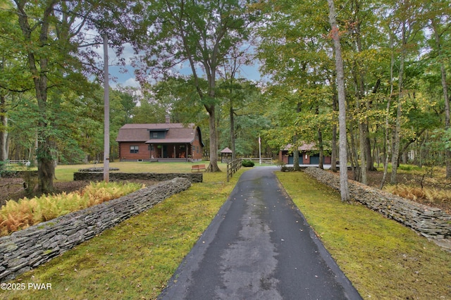 view of front facade with a front lawn