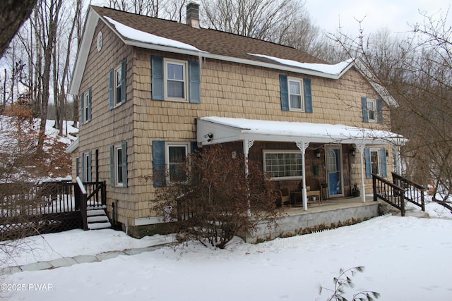 view of front of property with a porch