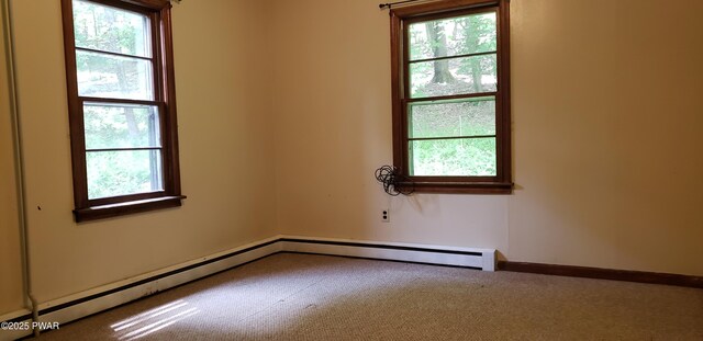 3307 Creamton Dr, Preston Park, PA 18455 - carpeted spare room featuring baseboard heating and baseboards