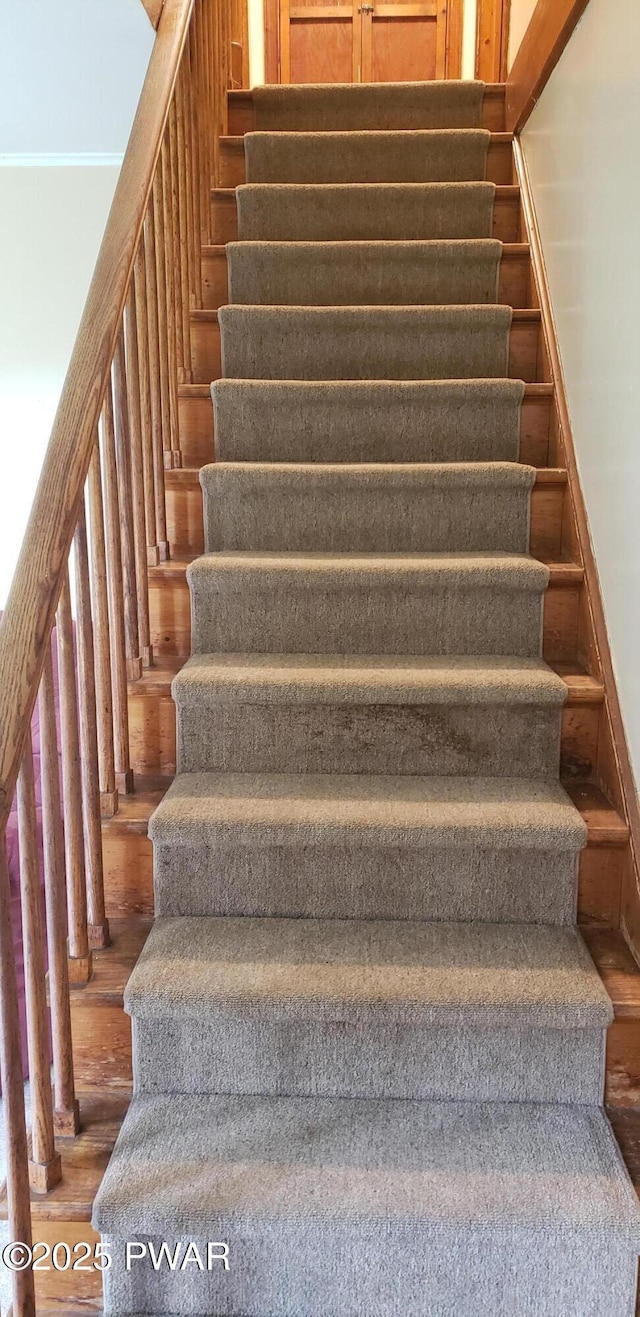 3307 Creamton Dr, Preston Park, PA 18455 - staircase featuring wood finished floors
