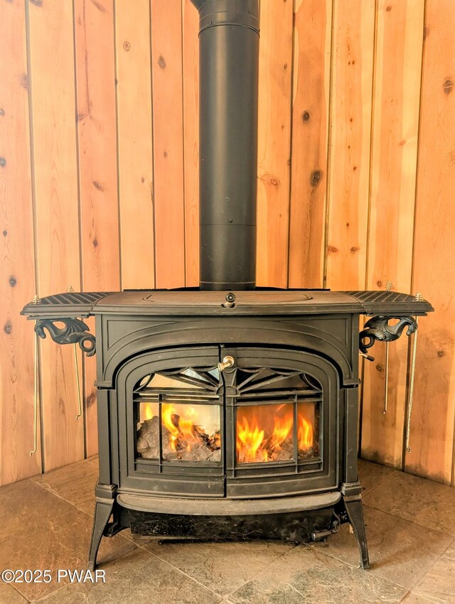 130 Willow Dr, Lords Valley, PA 18428 - room details featuring a wood stove