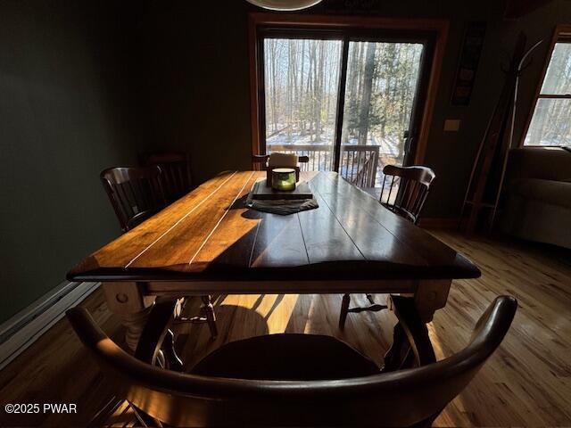 dining area featuring hardwood / wood-style floors