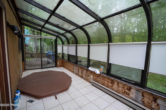16 Par Ct, Lake Ariel, PA 18436 - sunroom featuring baseboard heating and lofted ceiling