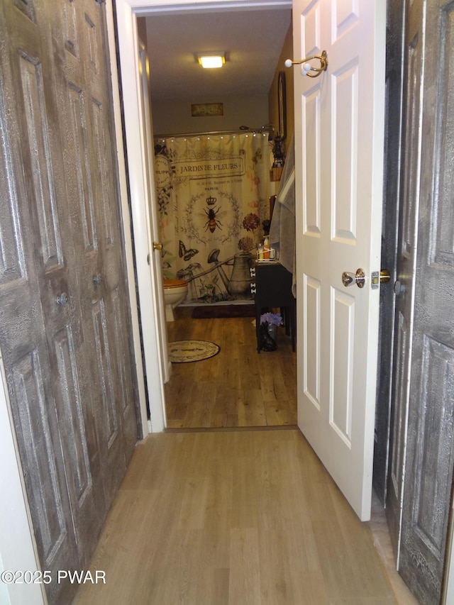 corridor featuring light hardwood / wood-style floors