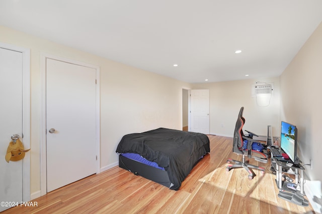 bedroom featuring light hardwood / wood-style floors