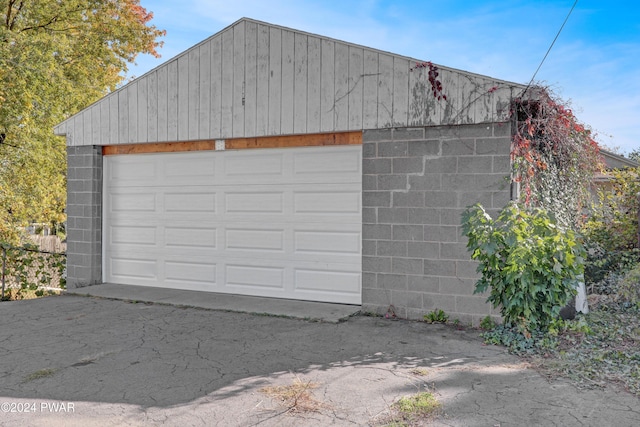 view of garage