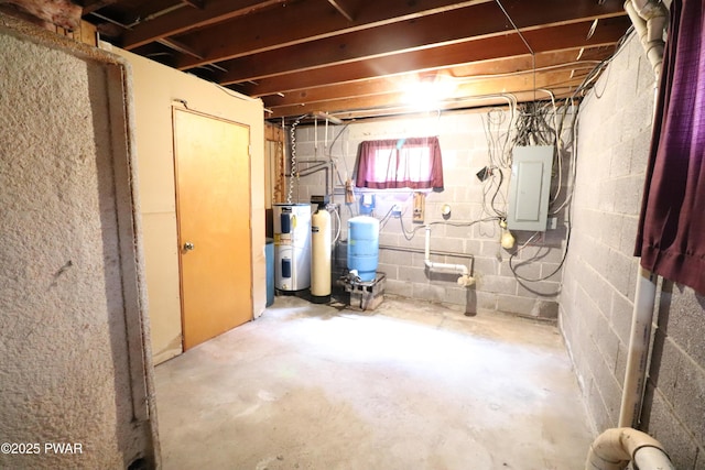 44 Purdytown Tpke, Lake Ariel, PA 18436 - basement with electric panel, water heater, and a water pressure tank