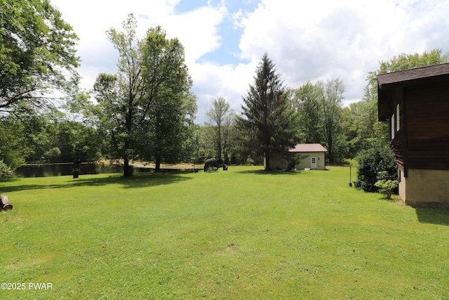 44 Purdytown Tpke, Lake Ariel, PA 18436 - view of grassy yard with a water view