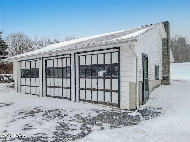 view of snow covered structure