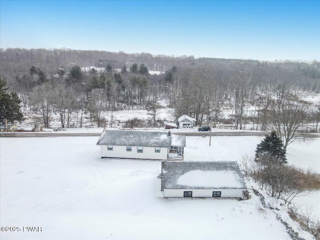 view of snowy aerial view