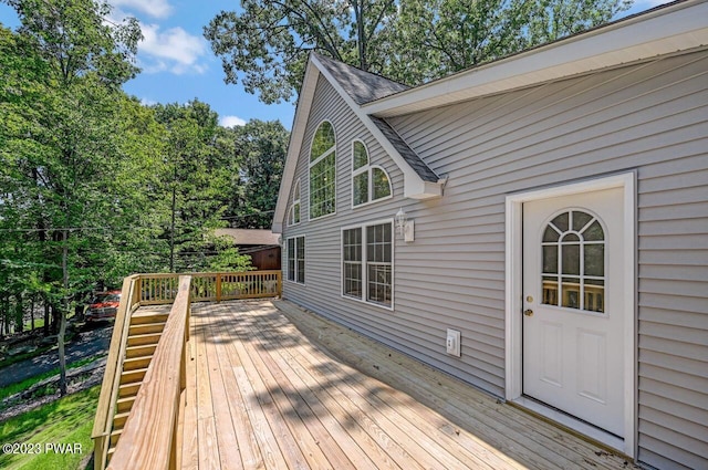 view of wooden deck