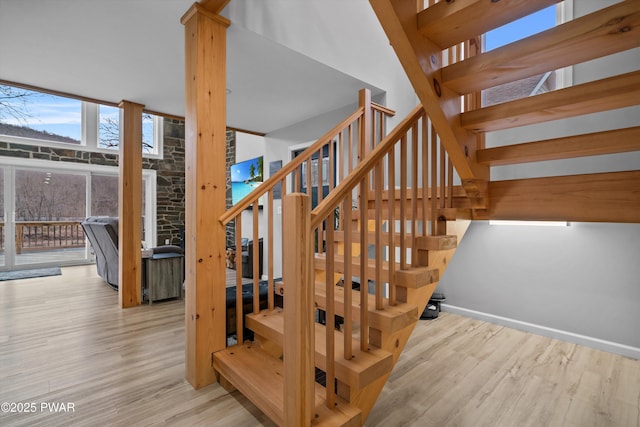 111 Riverbend Ln, Beach Lake, PA 18405 - staircase with wood finished floors