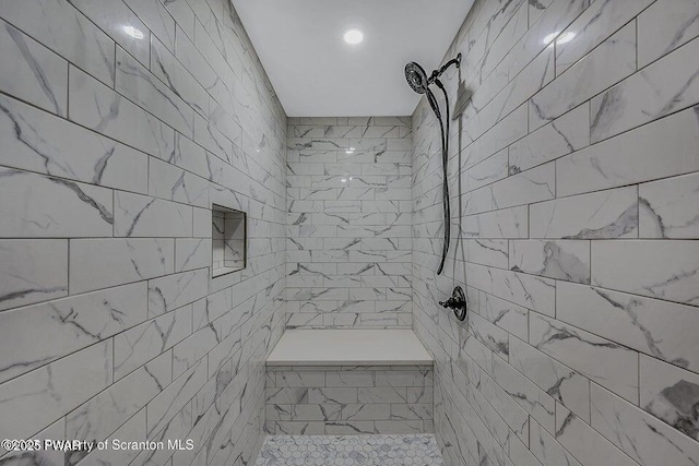 28 Holland Rd, Hawley, PA 18428 - full bathroom featuring a tile shower