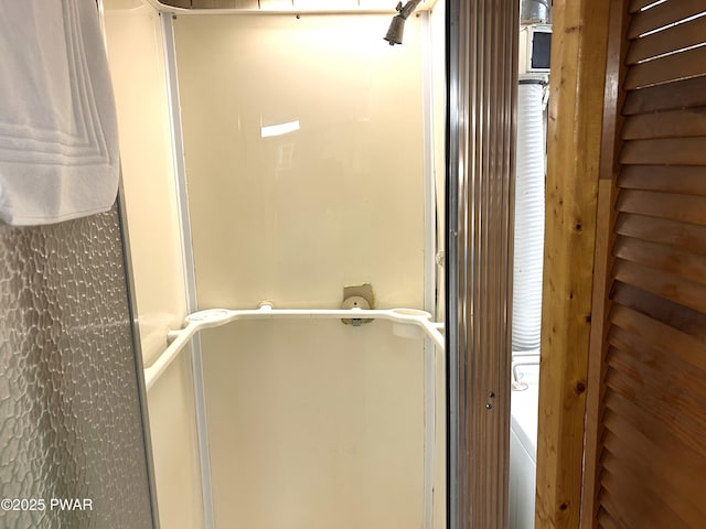 interior details with a shower