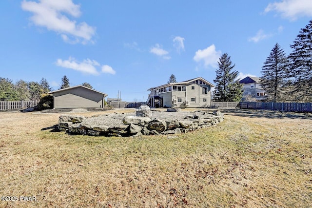 view of yard with fence