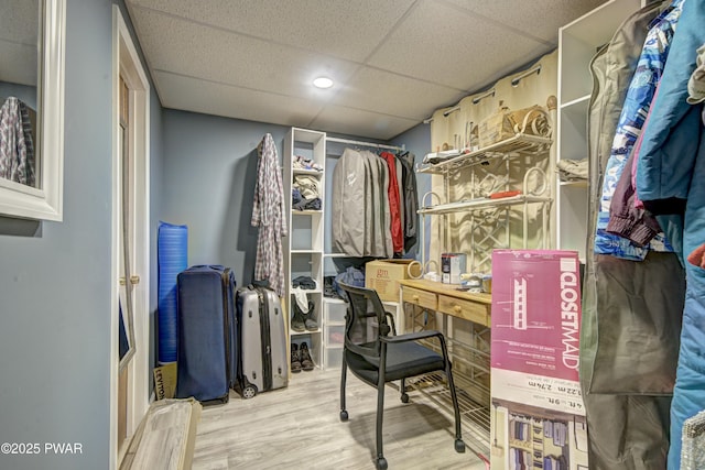 109 Pebble Rock Rd, Lackawaxen, PA 18435 - spacious closet featuring wood finished floors and a drop ceiling