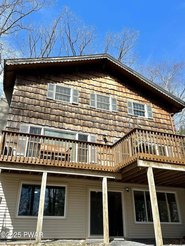205 Waterview Dr, Lords Valley, PA 18428 - rear view of property featuring a deck