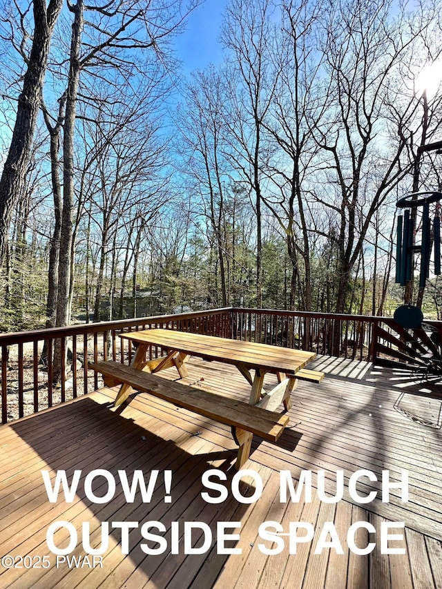 205 Waterview Dr, Lords Valley, PA 18428 - view of wooden deck