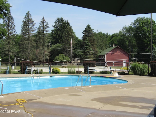community pool with fence