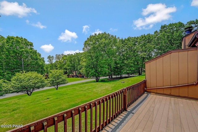 1107 Crest Cir, Lakeville, PA 18438 - deck featuring a yard