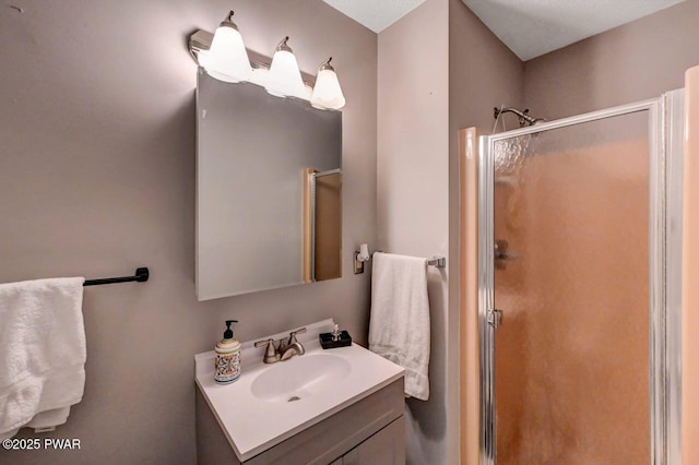 1107 Crest Cir, Lakeville, PA 18438 - bathroom with vanity and a stall shower