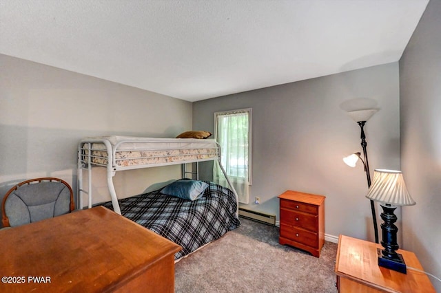 1107 Crest Cir, Lakeville, PA 18438 - bedroom featuring carpet floors, a baseboard radiator, and baseboards