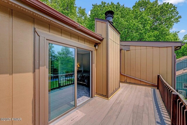 1107 Crest Cir, Lakeville, PA 18438 - view of wooden terrace