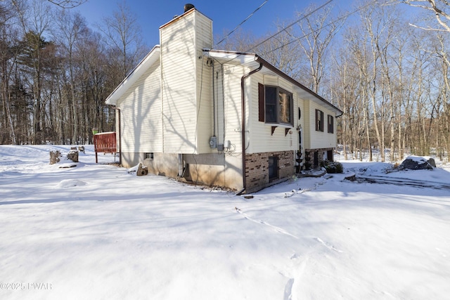 view of snowy exterior