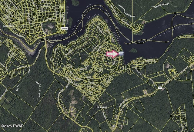 aerial view of property's location