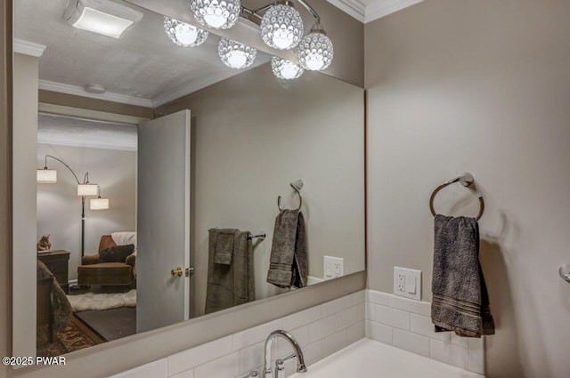 bathroom featuring crown molding