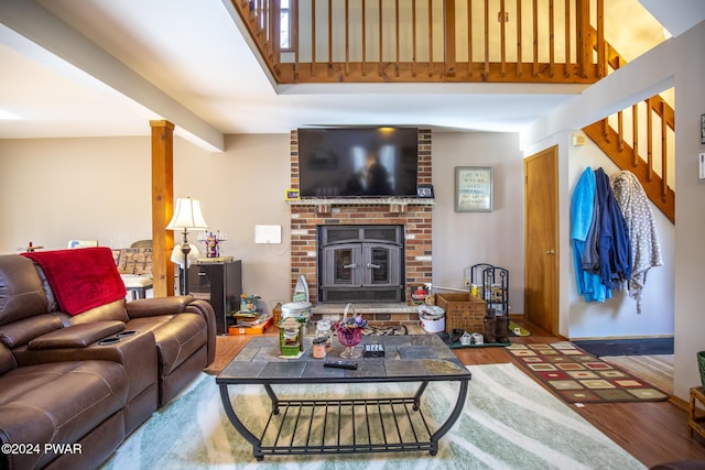 living room featuring hardwood / wood-style flooring