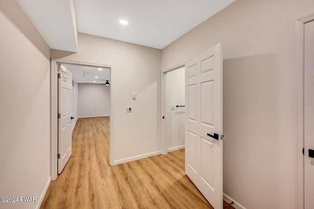 hall featuring light hardwood / wood-style flooring