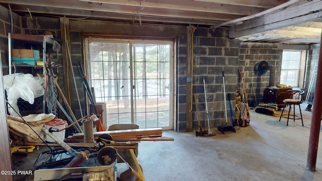 109 Lake Dr, Dingmans Ferry, PA 18328 - below grade area with concrete block wall