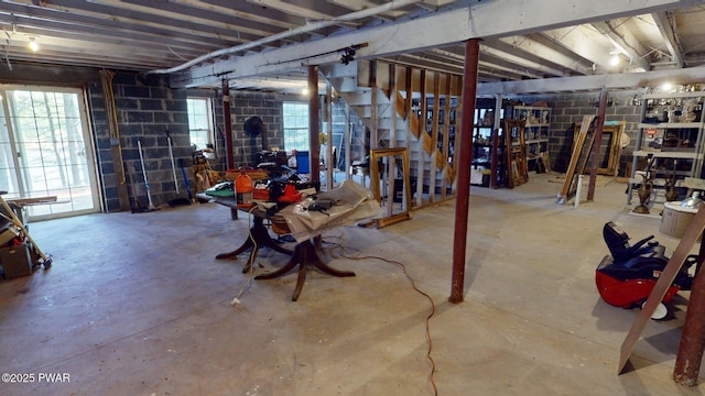109 Lake Dr, Dingmans Ferry, PA 18328 - below grade area with concrete block wall