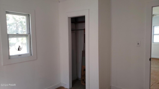 unfurnished bedroom with a closet