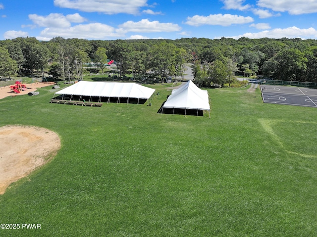 111 Blueridge Ln, Lords Valley, PA 18428 - view of green lawn with a view of trees