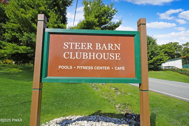 111 Blueridge Ln, Lords Valley, PA 18428 - community sign with a yard