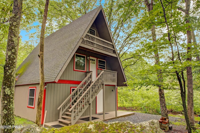 111 Blueridge Ln, Lords Valley, PA 18428 - view of outbuilding featuring stairs