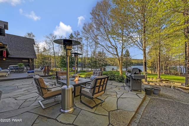 view of patio featuring an outdoor living space and area for grilling
