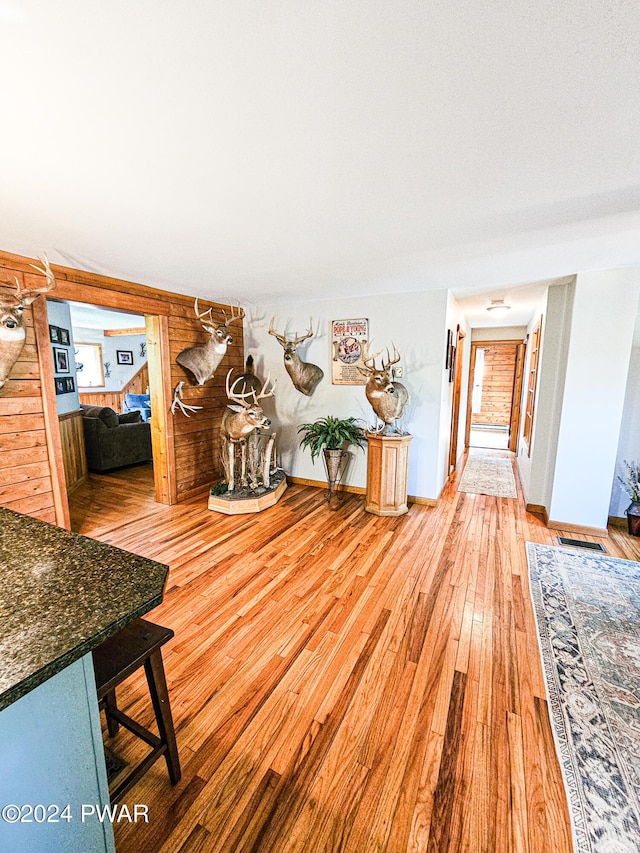 interior space with hardwood / wood-style floors