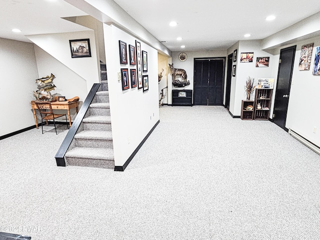 interior space featuring carpet floors