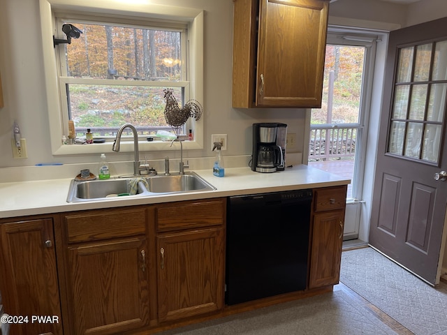 kitchen featuring sink and black dishwasher