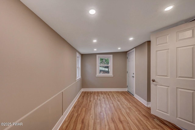 110 Maple Dr, Greentown, PA 18426 - below grade area featuring light wood-type flooring, recessed lighting, and baseboards