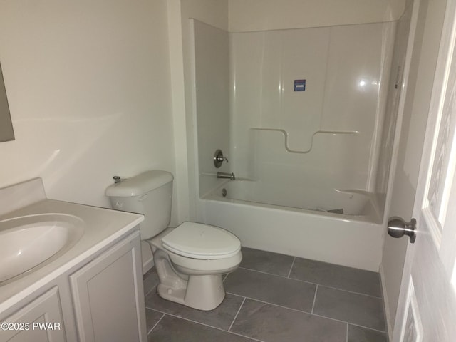 4409 Middleton Dr, Milford, PA 18337 - bathroom featuring vanity, tile patterned flooring, toilet, and shower / bathtub combination
