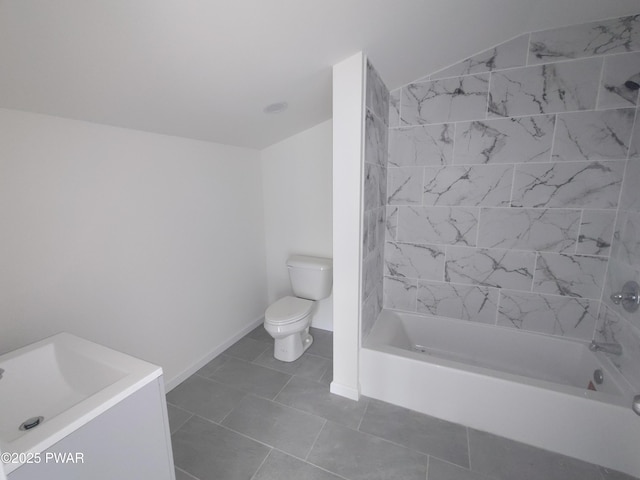 4409 Middleton Dr, Milford, PA 18337 - full bath with toilet, baseboards, tile patterned flooring, and washtub / shower combination