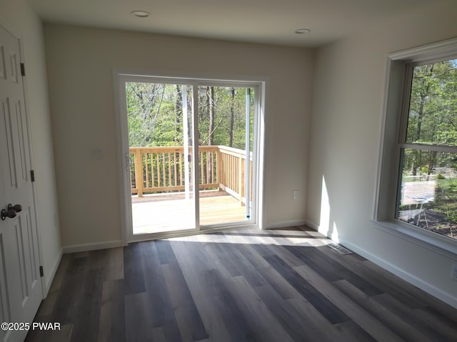 4409 Middleton Dr, Milford, PA 18337 - spare room with healthy amount of natural light, wood finished floors, baseboards, and recessed lighting