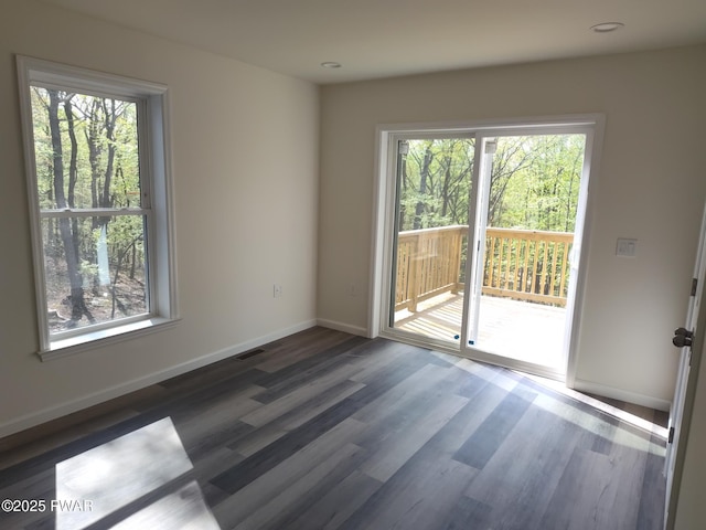 4409 Middleton Dr, Milford, PA 18337 - unfurnished room with healthy amount of natural light, wood finished floors, baseboards, and recessed lighting