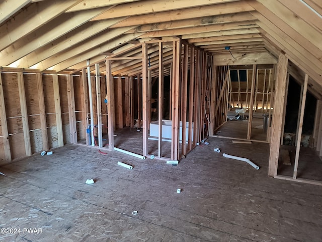 view of unfinished attic