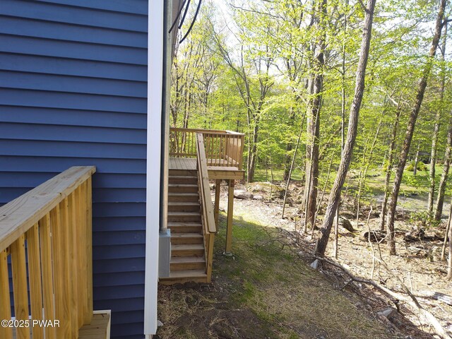4409 Middleton Dr, Milford, PA 18337 - view of yard featuring a deck and stairway
