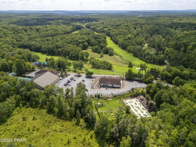 drone / aerial view with a view of trees